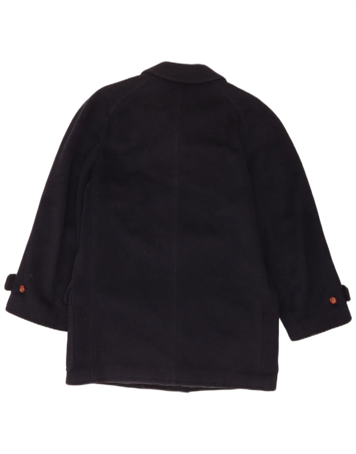 Les Copains Zweireihiger Herrenmantel UK 36 Small Marineblaue Wolle