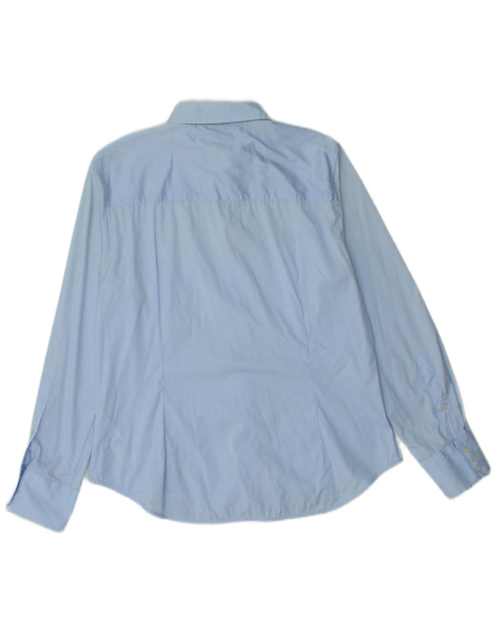 Zara Damen Hemd UK 18 XL Blaue Baumwolle