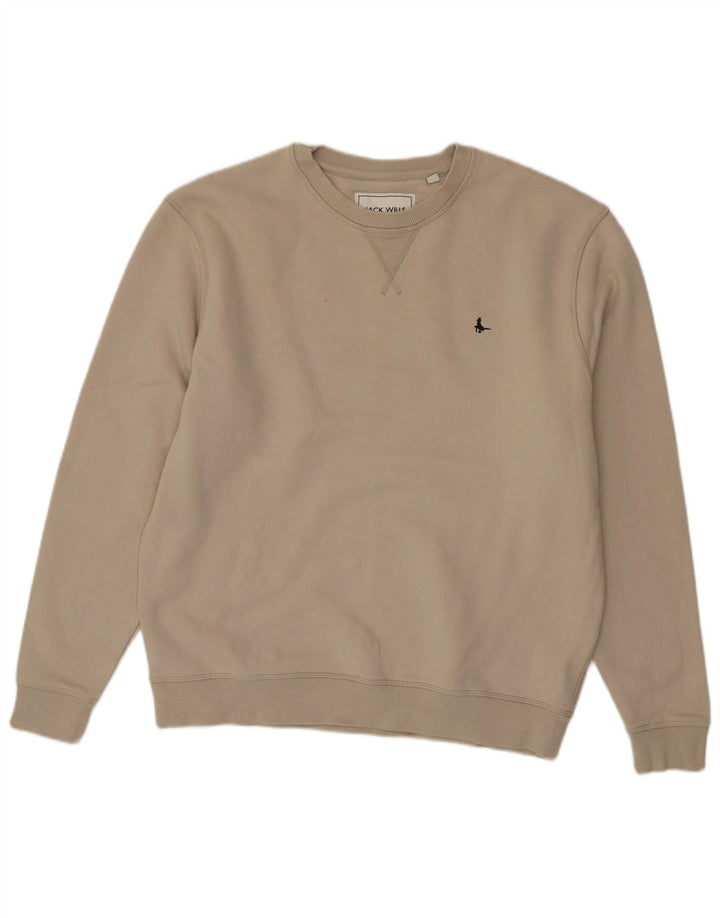 JACK WILLS Mens Sweatshirt Jumper XL Beige Cotton