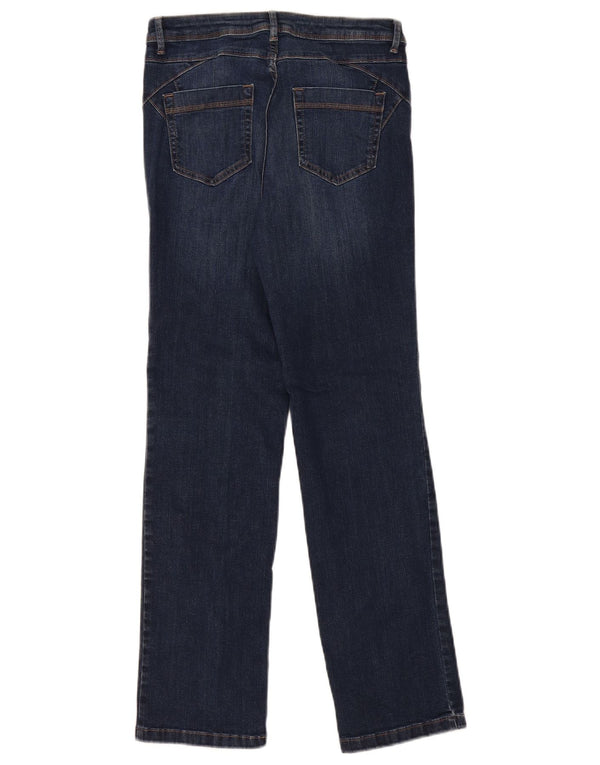 Marks & Spencer Damen Straight Jeans UK 10 Small W28 L28 Marineblau Baumwolle