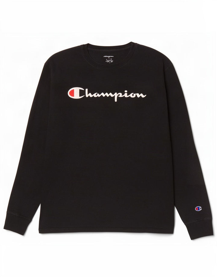 Champion Herren Graphic Top Langarm Medium Schwarz
