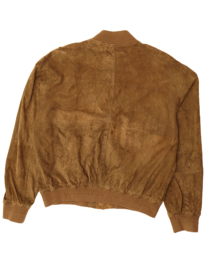 Vintage Herren Wildlederjacke UK 42 XL Khaki Leder