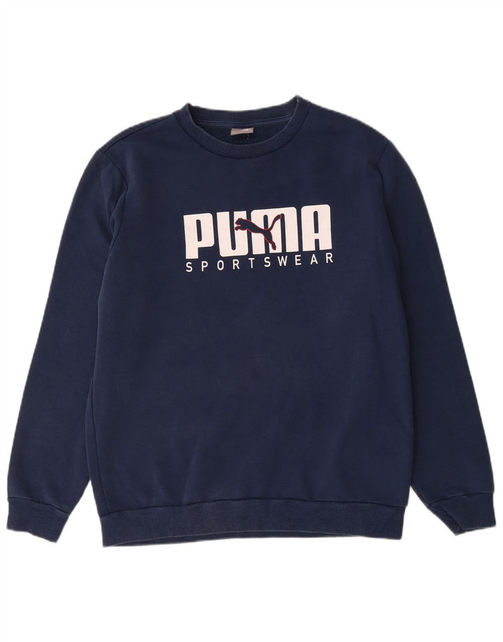 Puma Herren Grafik-Sweatshirt-Pullover, mittelmarineblaue Baumwolle