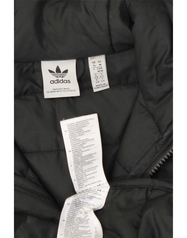 Adidas Damen Kapuzenjacke, gepolstert, UK 14, mittelschwarz, Polyester