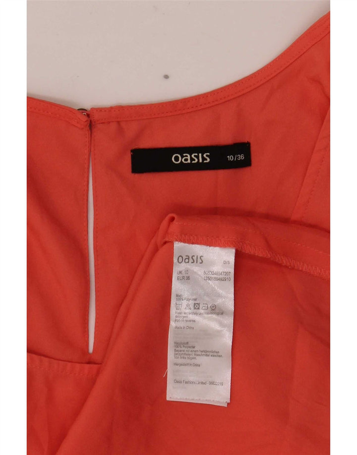 Oasis Damen ärmelloses Blusenoberteil UK 10 Small Orange Polyester