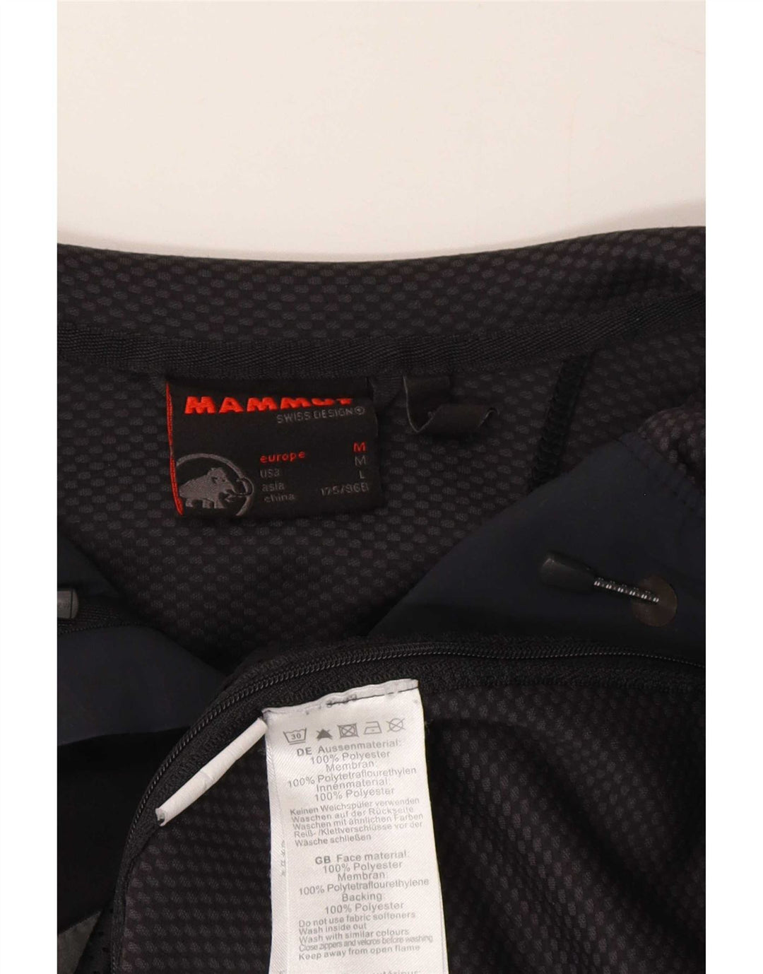 Mammut Damen-Windbreakerjacke mit Kapuze, UK 14, Mittelschwarz, Polyester