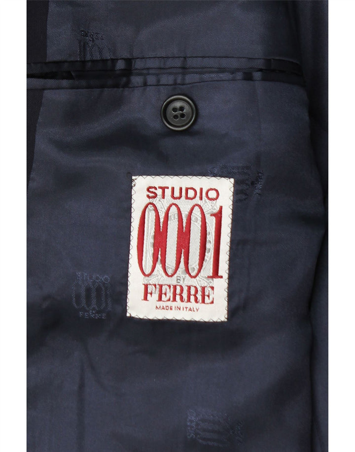 Ferre Herren-Blazer mit 2 Knöpfen, IT 54 2XL, marineblaue Schurwolle