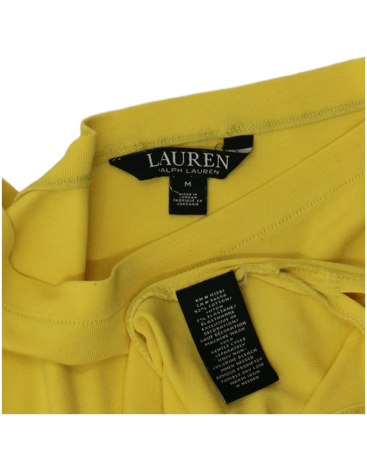 Ralph Lauren Damen Blusenoberteil UK 12 Mittelgelbe Baumwolle