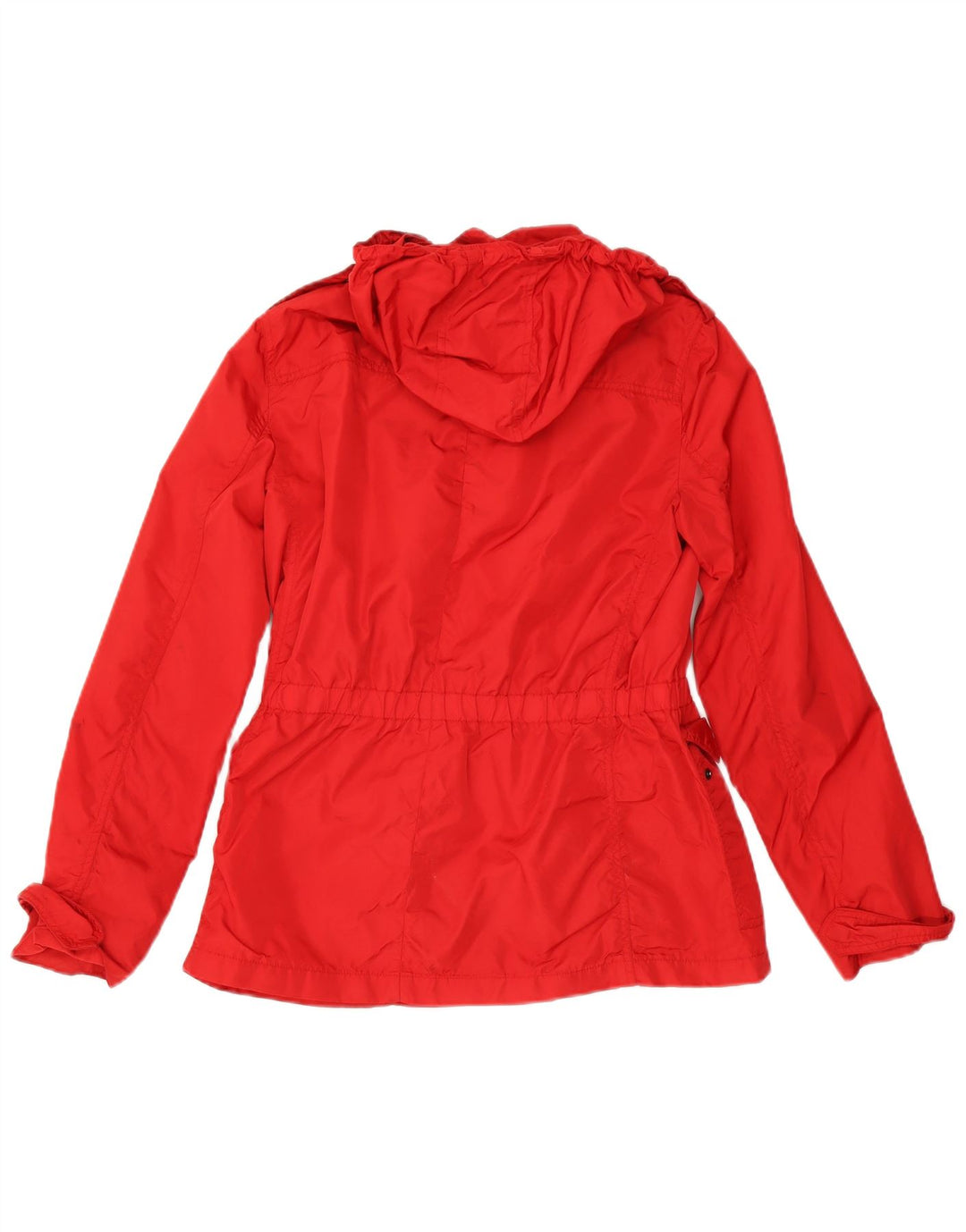 Zara Damen-Militär-Regenjacke mit Kapuze, UK 14, großes rotes Nylon