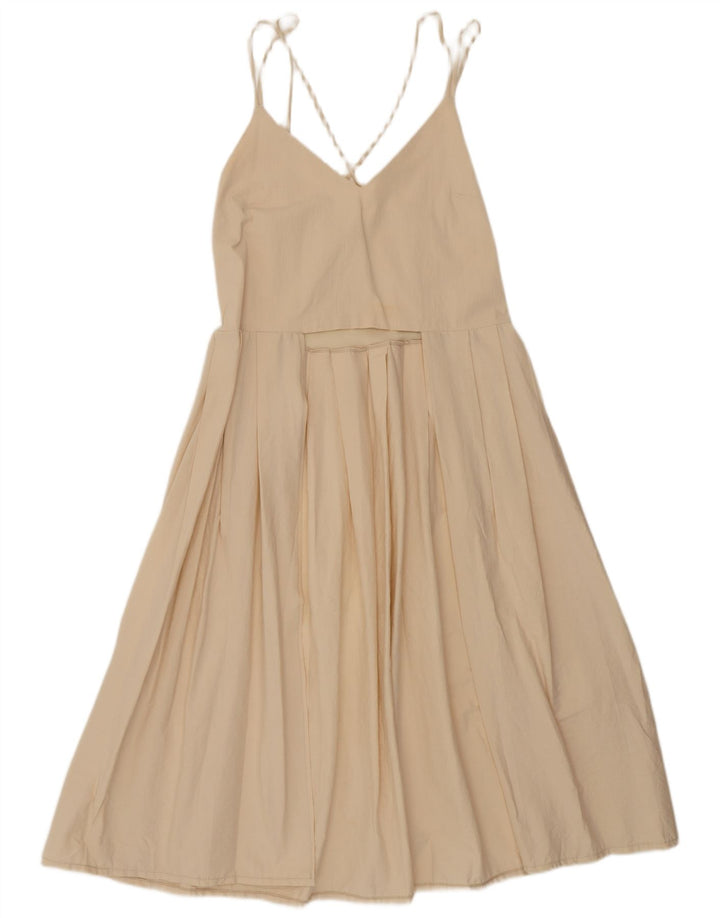 Zara Damen Sommerkleid UK 14 Medium Beige