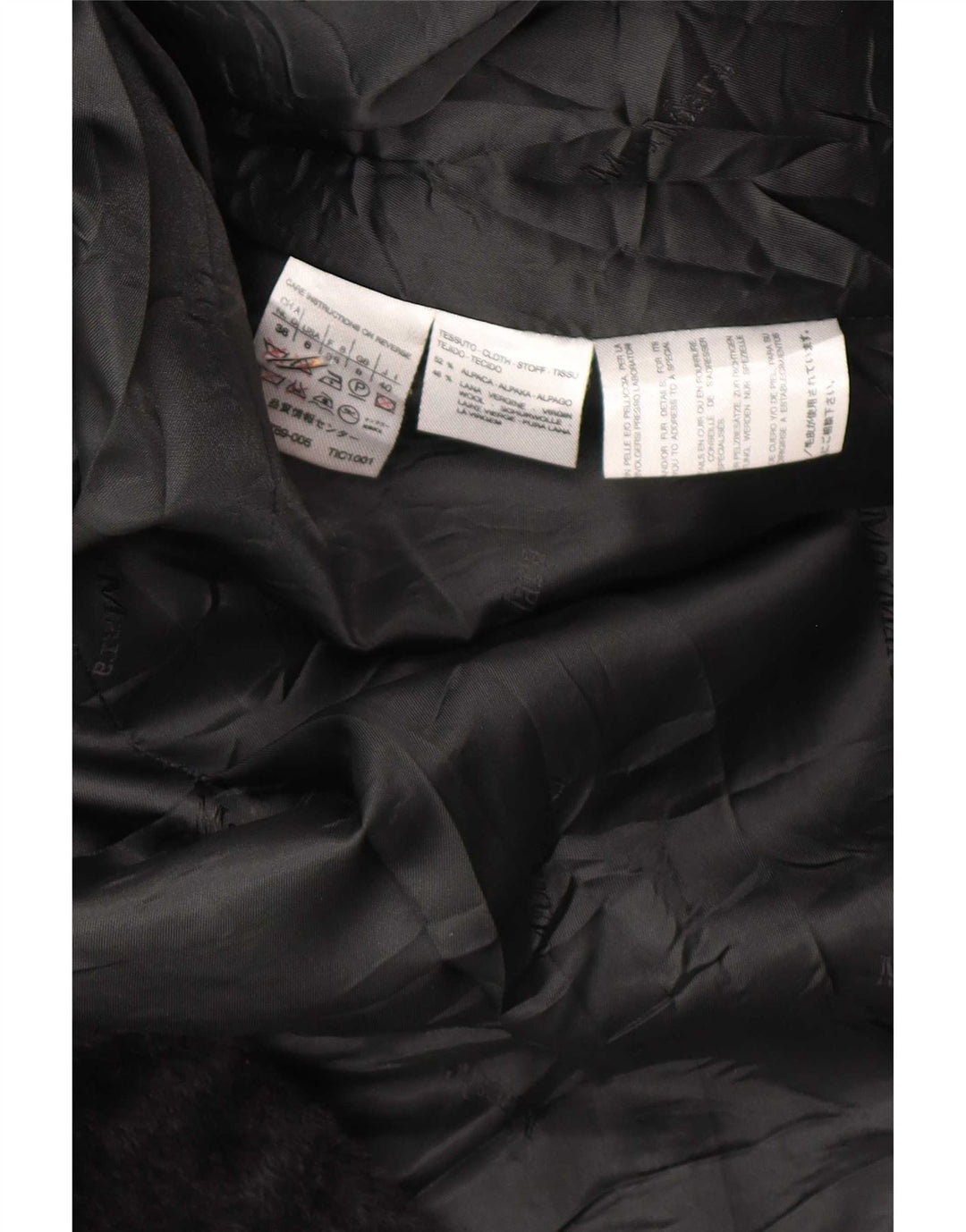 Max Mara Damen-Wickelmantel aus Kunstleder, Gr. 8, Schwarz, Alpakawolle