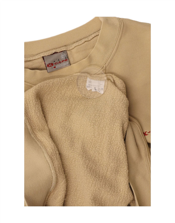 X-CAPE Herren-Sweatshirt-Pullover, groß, beige, Baumwolle