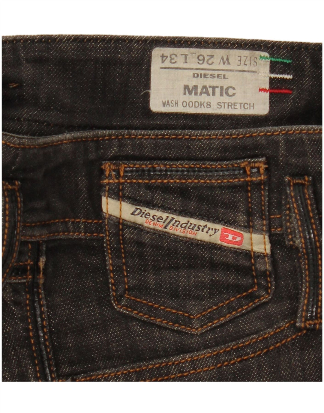 Diesel Damen Matic Straight Jeans W26 L31 Schwarze Baumwolle