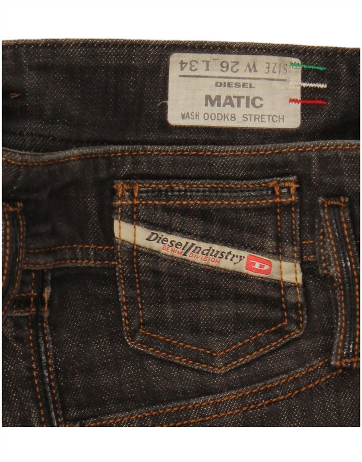 Diesel Damen Matic Straight Jeans W26 L31 Schwarze Baumwolle