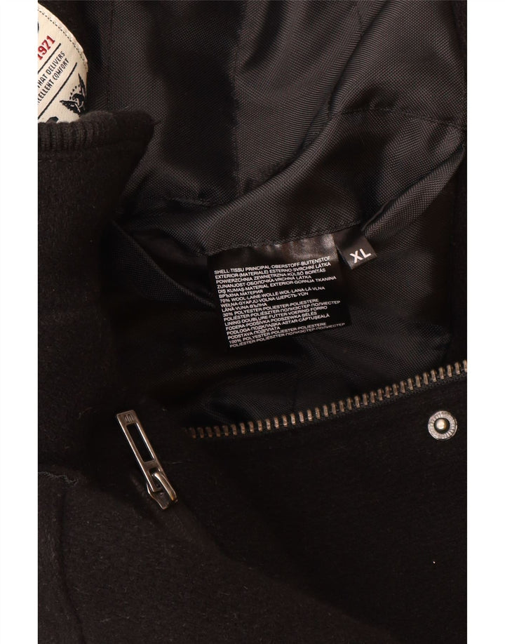 ANGELO LITRICO Herren Militär Bomberjacke UK 42 XL Schwarze Wolle