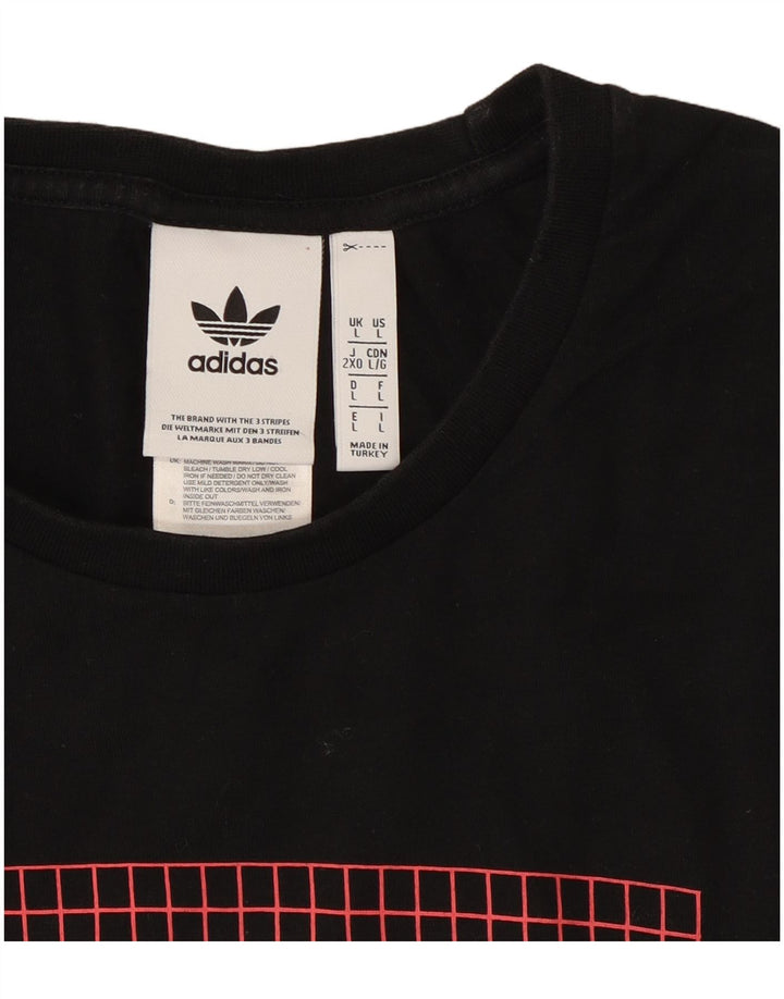 Adidas Herren Grafik T-Shirt Top Large Schwarz Baumwolle