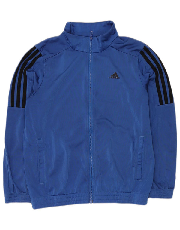 ADIDAS Jungen-Trainingsanzug, Top-Jacke, 11–12 Jahre, blaues Polyester