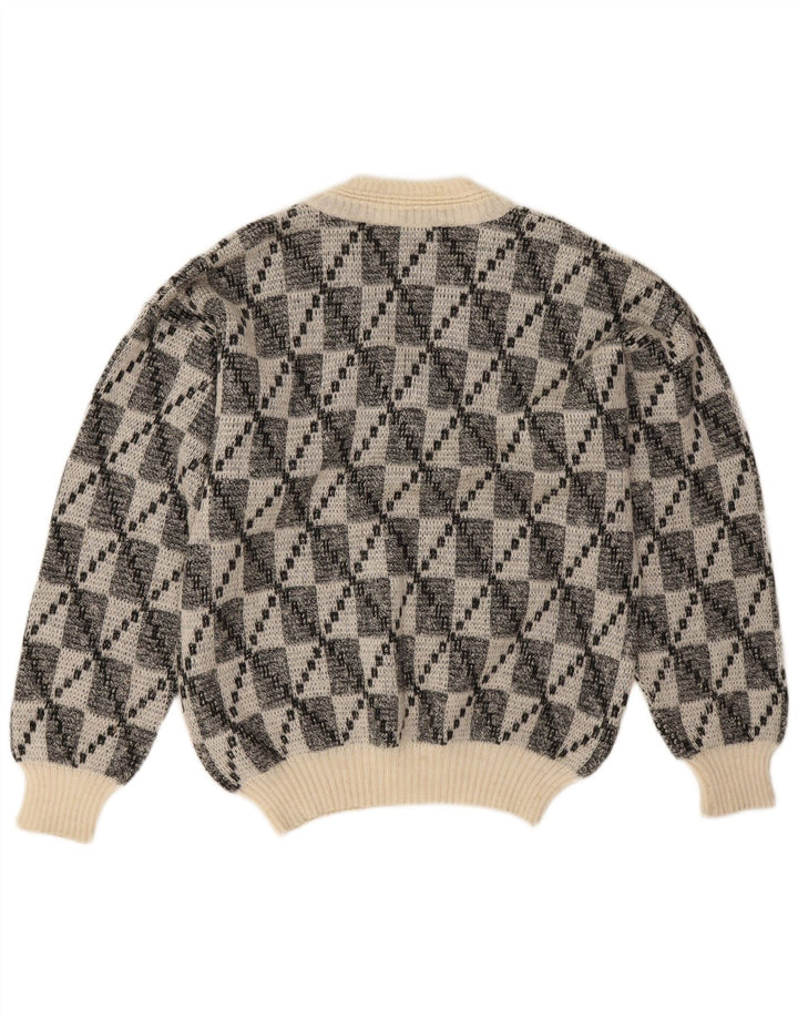 Suspense Herren-Pullover mit V-Ausschnitt IT 50 Mittelschwarzes geometrisches Acryl