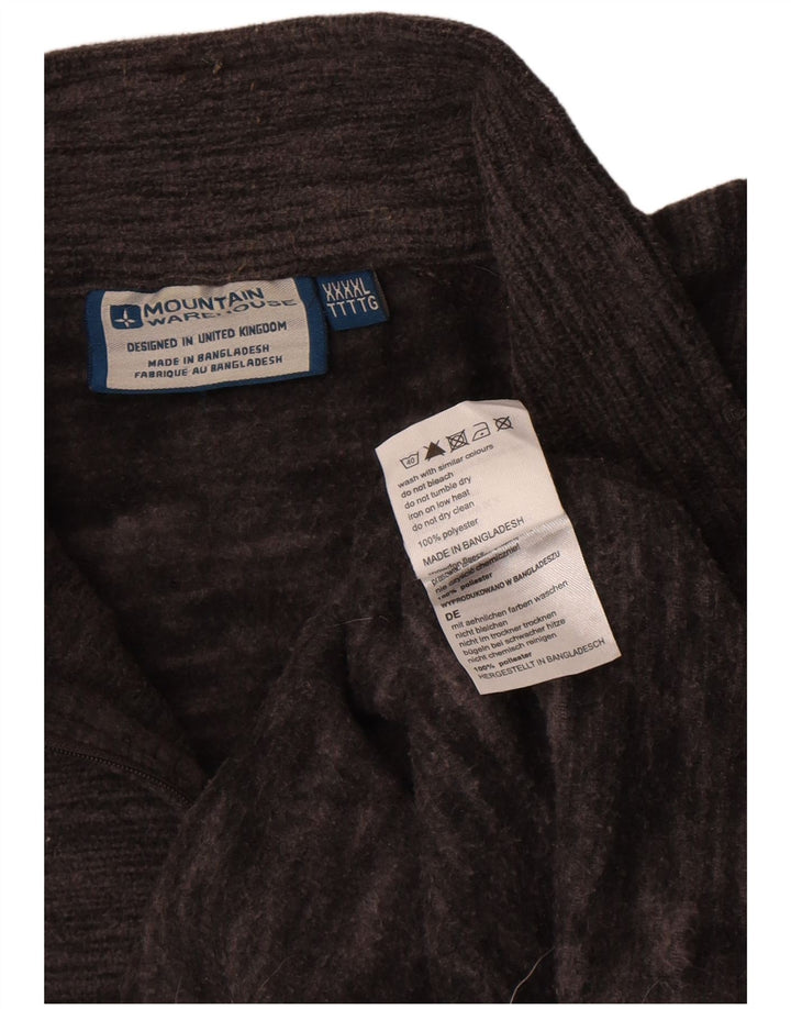 Mountain Warehouse Herren-Fleecepullover mit Reißverschluss am Kragen, 4XL, grau meliertes Polyester