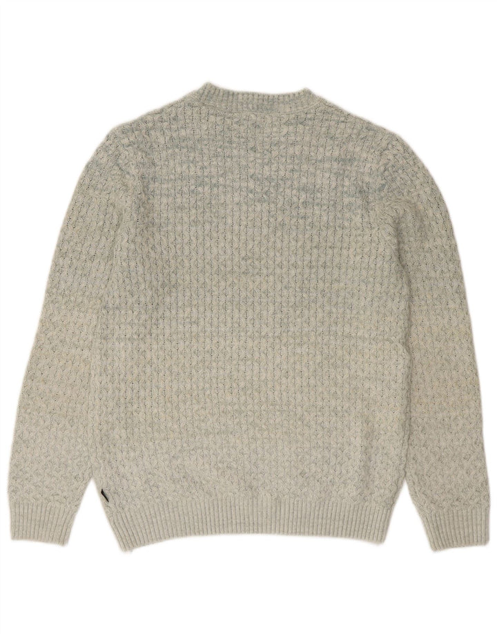 Jack & Jones Herren-Pullover mit Rundhalsausschnitt, Größe L, Acryl, Grau