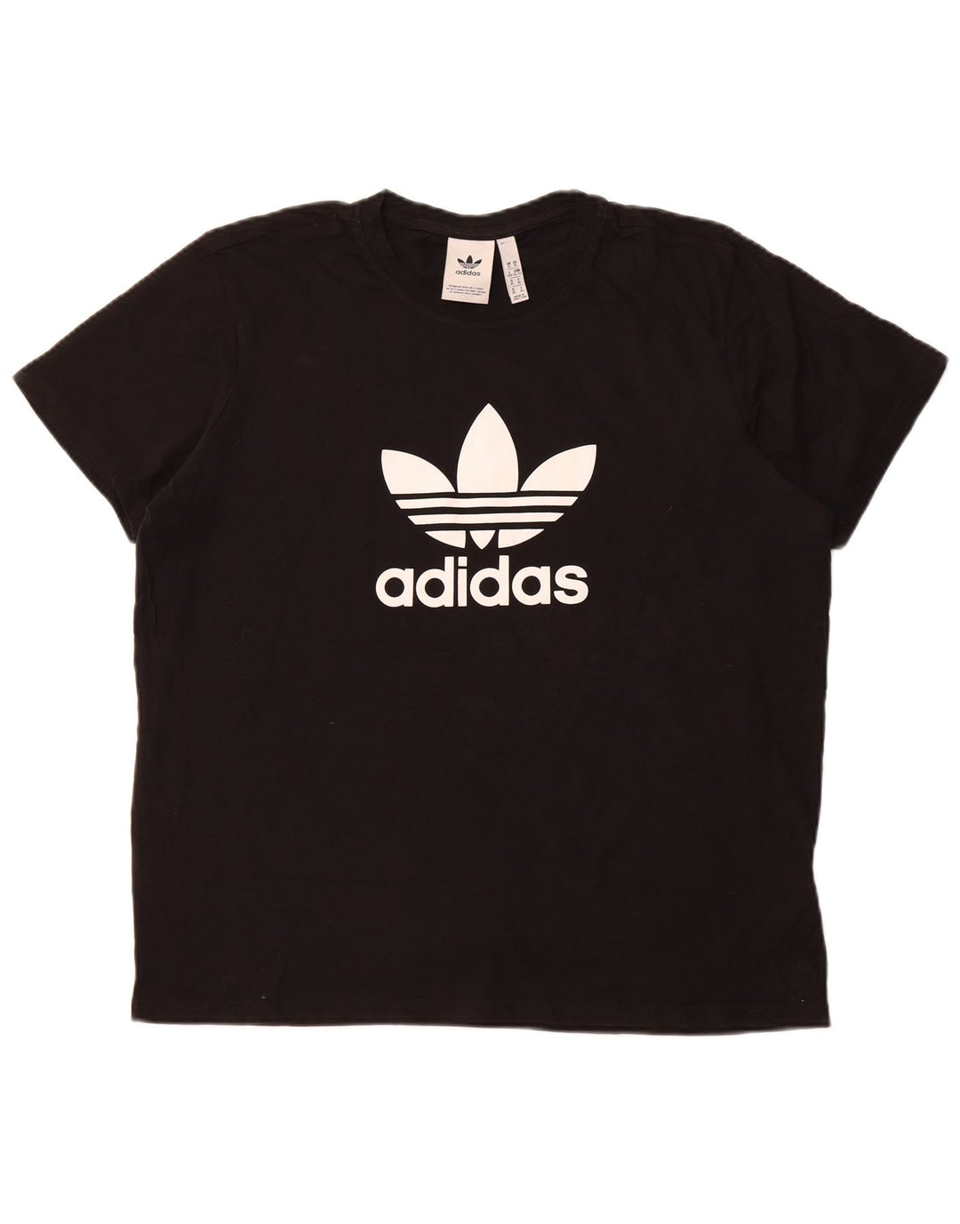 ADIDAS Damen Grafik T-Shirt Top UK 18 XL Schwarz Baumwolle