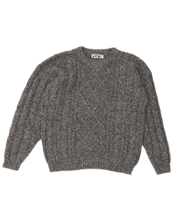 St. Bernard Damen-Pullover mit Rundhalsausschnitt, Gr. 40, Größe L, Marineblau meliert