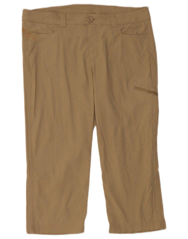 Eddie Bauer Damen Wander-Caprihose US 12 Large W34 L21 Khaki Nylon