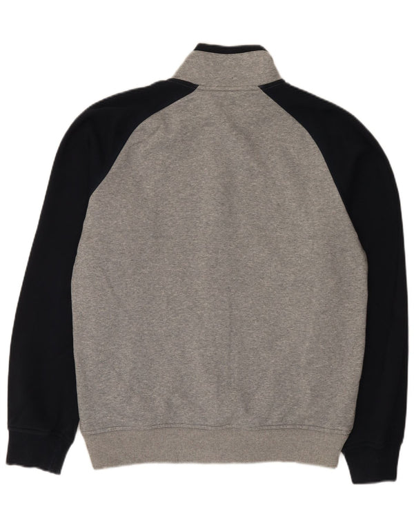 Nike Herren-Trainingsanzugoberteil, UK-Größe 38/40, mittelgraue Colourblock-Baumwolle