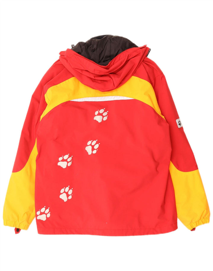 Jack Wolfskin Grafische Windjacke für Jungen, 15–16 Jahre, rotes Farbblockdesign