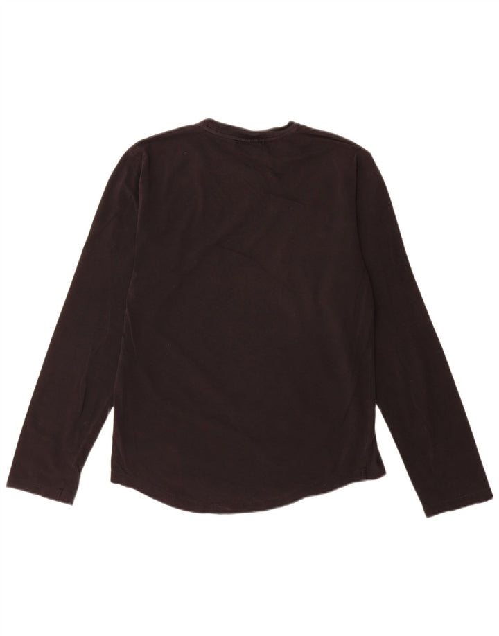 Hugo Boss Herren-Top, langärmelig, klein, schwarze Baumwolle
