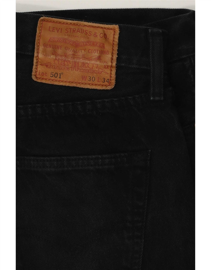 Levi's Herren 501 Straight Jeans W30 L34 Schwarze Baumwolle