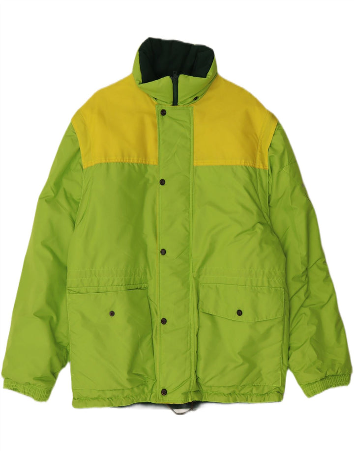 VINTAGE Mens Padded Jacket IT 48 Medium Green Colourblock Polyester Vintage Vintage and Second-Hand Vintage from Messina Hembry 