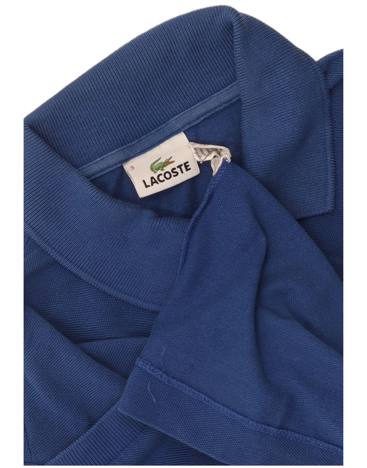 Lacoste Herren-Poloshirt, Größe 3, klein, blaue Baumwolle