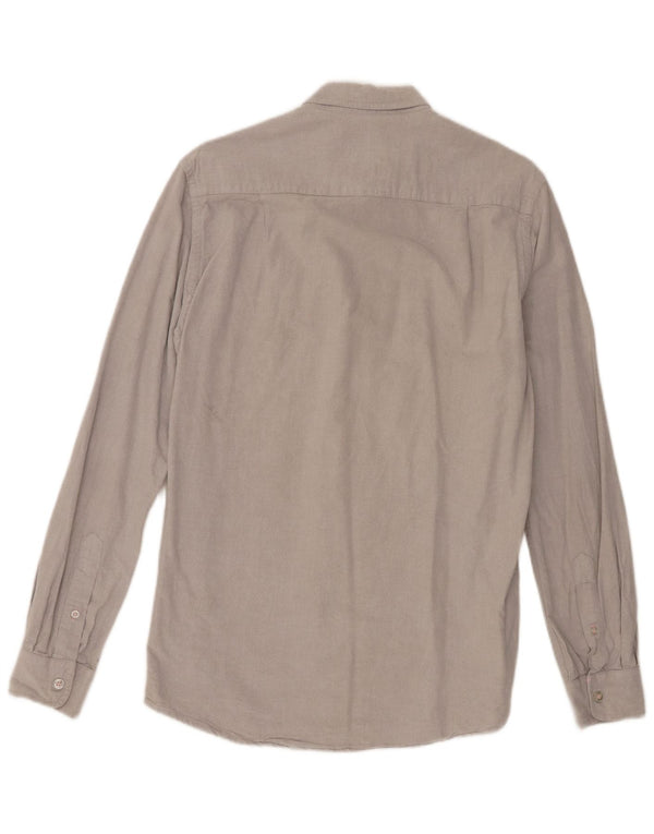 Crew Clothing Herrenhemd aus mittelgrauer Baumwolle