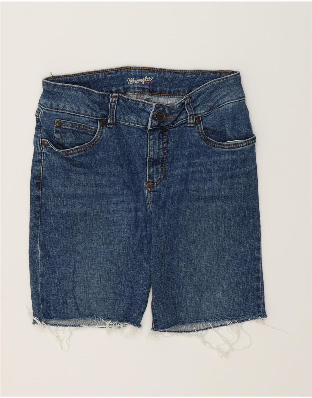WRANGLER Womens Denim Shorts US 7 Medium W30 Blue Cotton Vintage Wrangler and Second-Hand Wrangler from Messina Hembry 