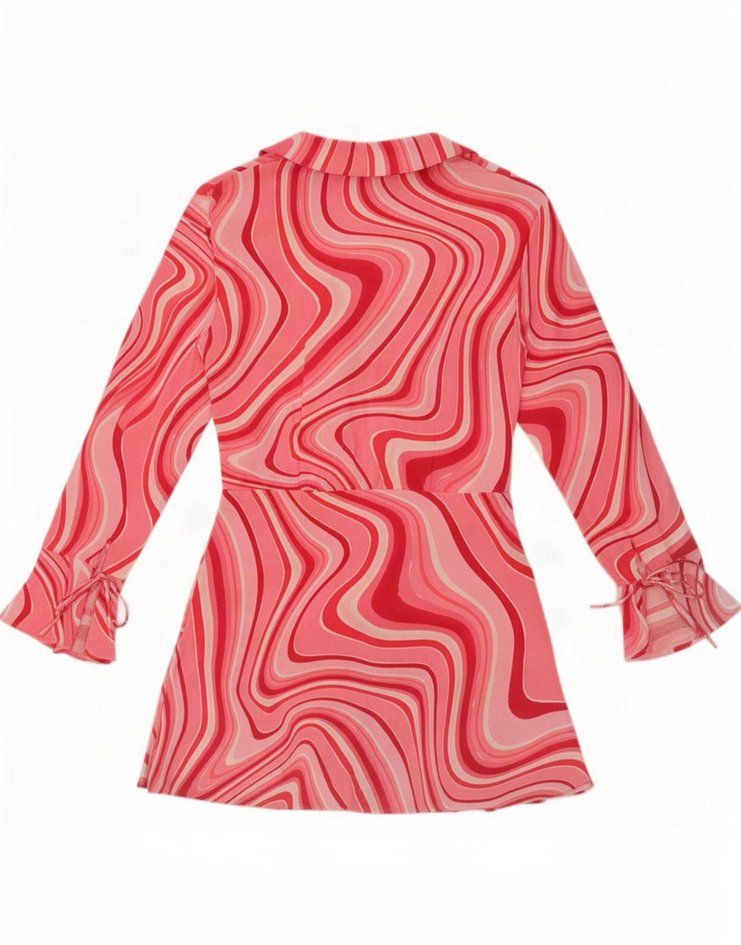 Zara Damen-Etuikleid mit Cut-Out und abstraktem Muster, Gr. 12, Mittelrosa