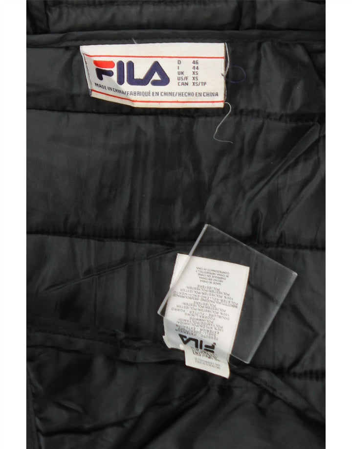 FILA Mens Hooded Padded Jacket UK 34 XS Black Polyester Vintage Fila and Second-Hand Fila from Messina Hembry 