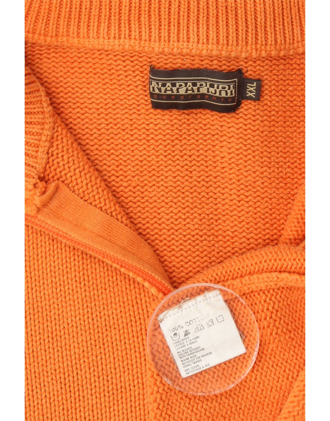 NAPAPIJRI Herren Geographic Zip Neck Pullover Pullover 2XL Orange Baumwolle
