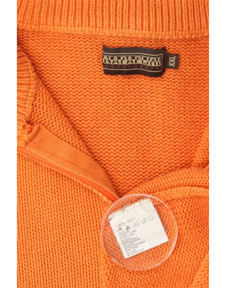 NAPAPIJRI Herren Geographic Zip Neck Pullover Pullover 2XL Orange Baumwolle