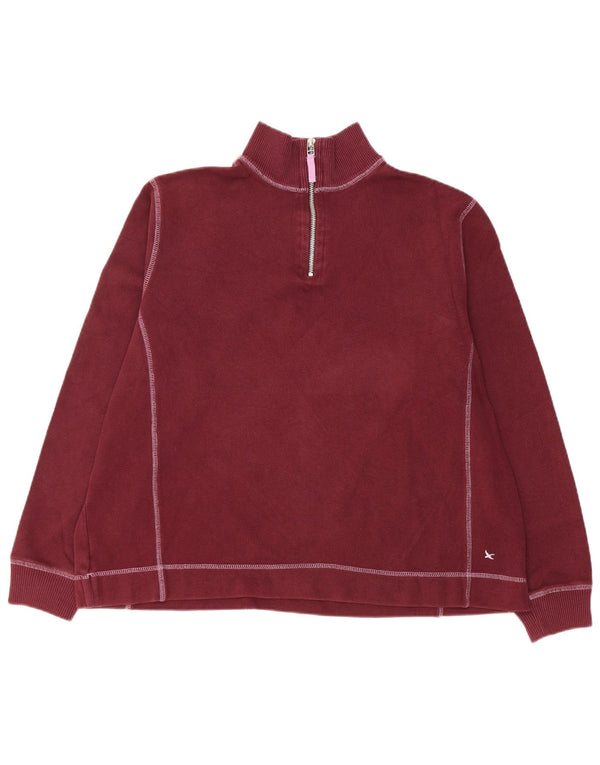 Eddie Bauer Damen-Sweatshirt mit Reißverschluss am Hals, UK 18, XL, Burgunderrot, Baumwolle