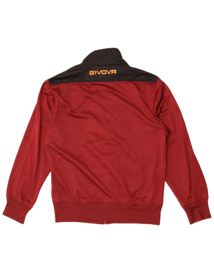 Givova Grafischer Herren-Trainingsanzug, Oberteil, Jacke, XL, Burgunderrot, Farbblock-Polyester
