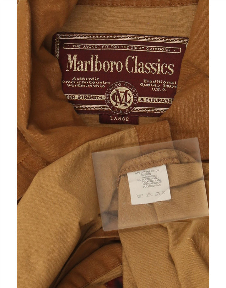 Marlboro Classics Herren Trenchcoat UK 40 Large Braun Baumwolle