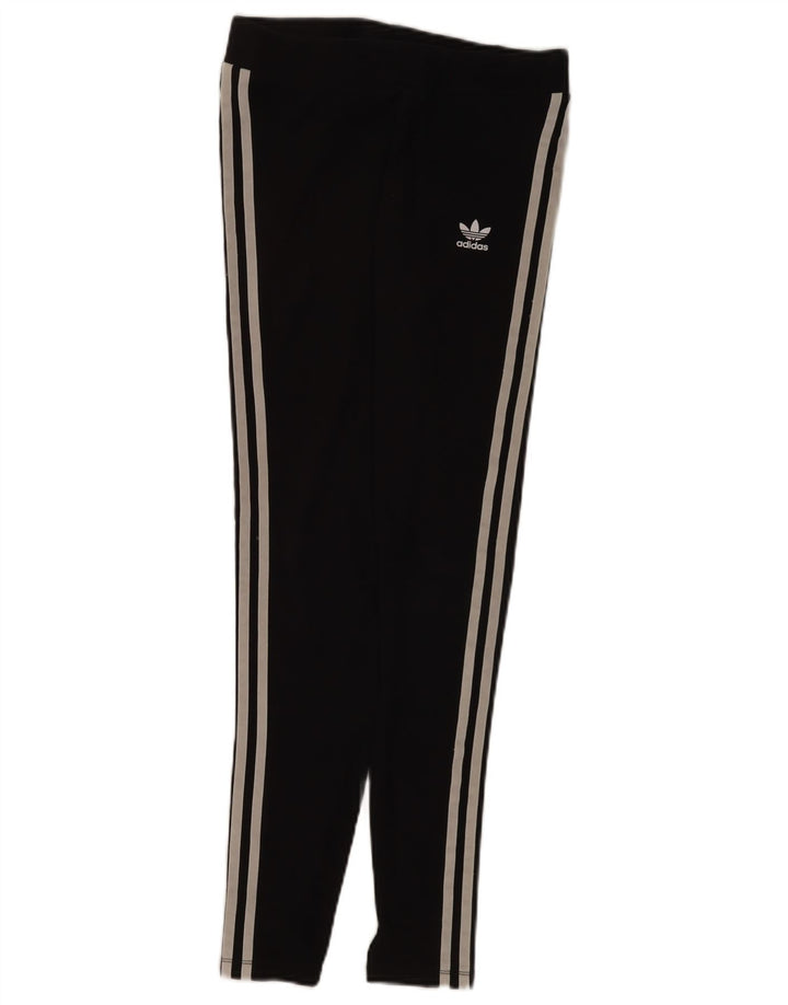 Adidas Damen Leggings UK 10 Small Schwarz Baumwolle