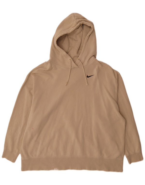Nike Damen-Pullover mit übergroßem Kapuzenpullover, Gr. 22, 2XL, beige Baumwolle