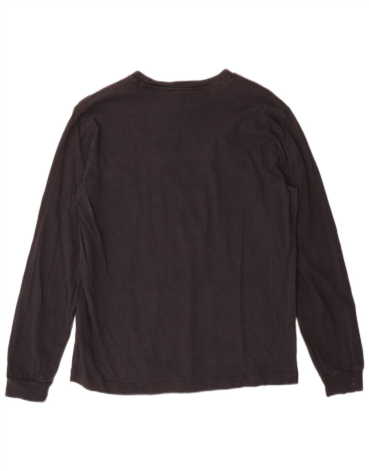 CHAMPION Mens Graphic T-Shirt Long Sleeve Small Black Cotton
