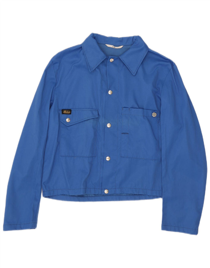 Snickers Damen Crop Bomberjacke IT 48 XL Blaues Nylon