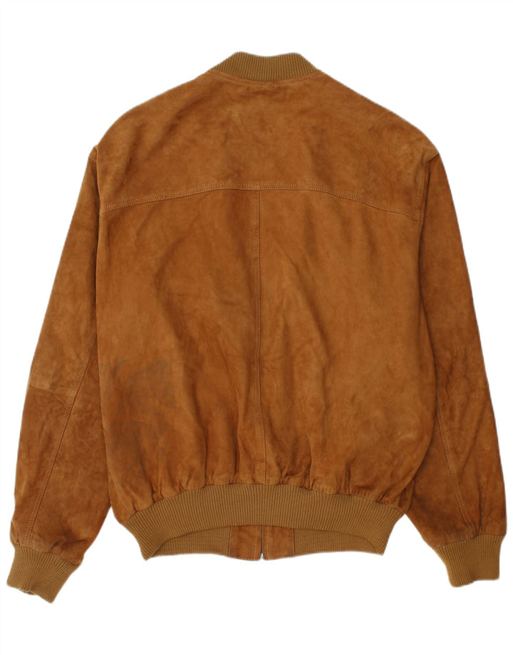 Vintage Herren Wildleder Bomberjacke IT 54 2XL Braunes Leder