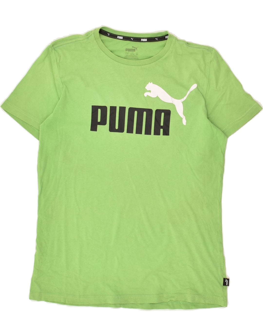 PUMA Girls Graphic T-Shirt Top 13-14 Years Green | Vintage Puma | Thrift | Second-Hand Puma | Used Clothing | Messina Hembry 