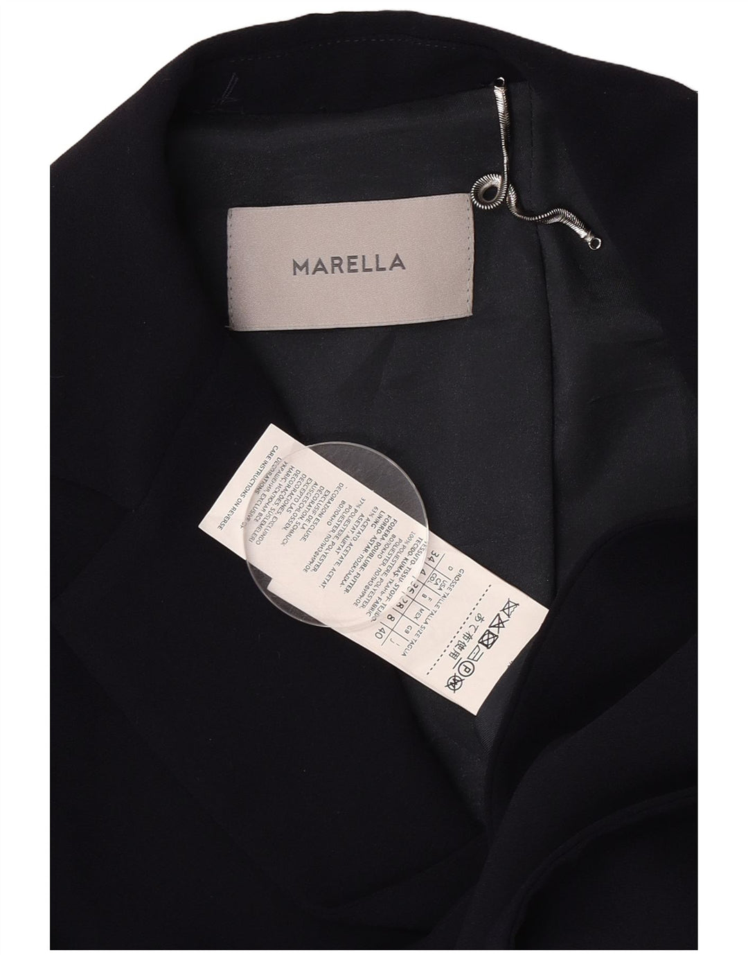 Marella Damen-Blazerjacke mit 2 Knöpfen, Größe S, Marineblau, gestreift, Acetat