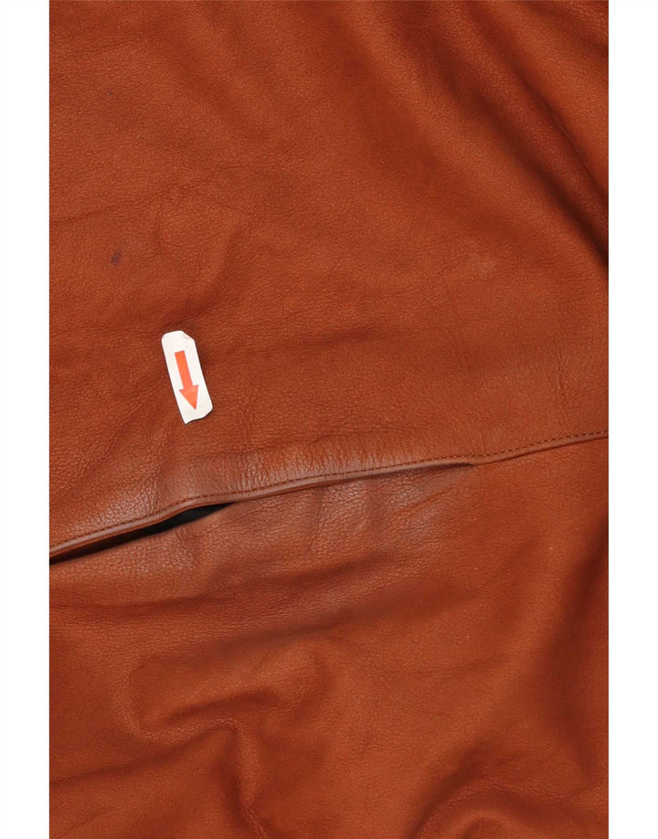 Vintage Damen Ledermantel UK 20 2XL Braun